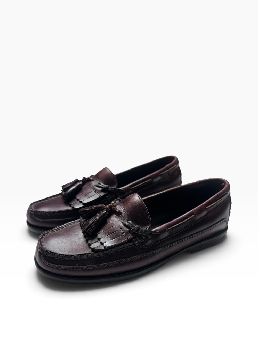 Sperry Top-Sider Burgundy Leather Kiltie Tassel Loafers Womenโs 8.5 M Preppy
